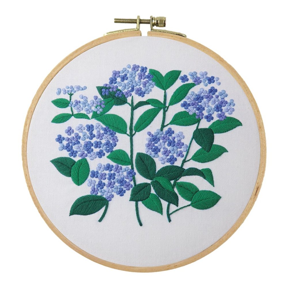 Blue Flower Embroidery Kit Beginner Craft DIY Gift